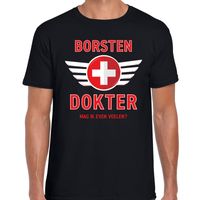 Borsten dokter fout verkleed t-shirt zwart voor heren - thumbnail