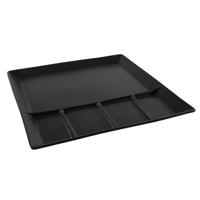 Svenska Living Vakjesbord - 5-vaks - zwart - bord met vakjes - fonduebord - gourmetbord - 24 cm