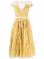 Zuhair Murad robe mi-longue à broderies - Jaune