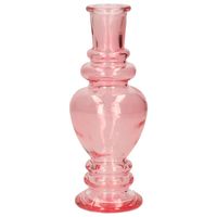 Bloemenvaas Venice - voor kleine stelen/boeketten - gekleurd glas - helder roze - D5,7 x H15 cm