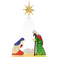 180 cm Grote Kerststal met 240 Warmwitte LED-Lampen Kerststal 180 cm Grote Kerststal met 240 Warmwitte LED-Lampen Kerststal