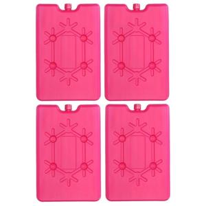 Koelelement plat - 4x - roze - 200 ml - 11 x 16 cm - koeltas/koelbox element