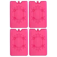 Koelelement plat - 4x - roze - 200 ml - 11 x 16 cm - koeltas/koelbox element