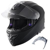 VEVOR Full Face Helm Motorfiets Motocross Helm Motorhelm 59-60cm Zwart Maat L