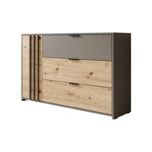 Meubella Dressoir Roma - Grijs - Eiken - 125 cm