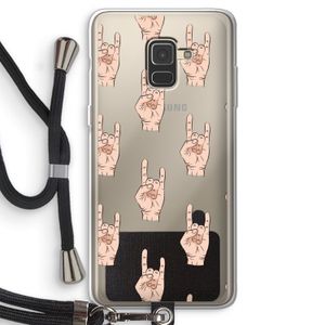 Rock: Samsung Galaxy A8 (2018) Transparant Hoesje met koord