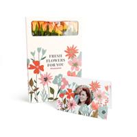 Brievenbusbloemen met persoonlijke kaart - Oranje rozen
