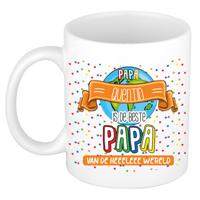 Naam mok papa Quentin - wit - de beste - keramiek - 300 ml - Vaderdag/verjaardag