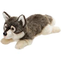 Suki Gifts Pluche knuffel dier Grijze Wolf - 33 cm - Wolven knuffels - thumbnail