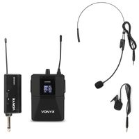 Vonyx WM55B draadloze headset microfoon met bodypack - 10 kanalen - - thumbnail