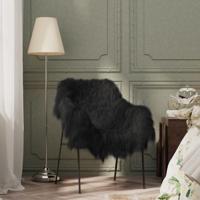 VidaXL Stoelhoes ijslander schapenleer 70x110 cm zwart