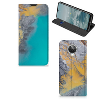 Nokia G10 | G20 Standcase Marble Blue Gold - thumbnail