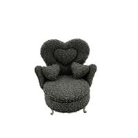Juwelenkistje Versa Grijs Polyester Metaal Spiegel Hout MDF 12 x 19 x 18 cm Leunstoel