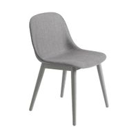 Muuto Fiber Side eetkamerstoel gestoffeerd grey