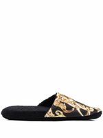 Philipp Plein chaussons à imprimé baroque - Noir
