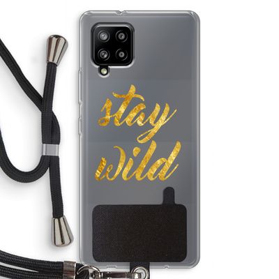 Stay wild: Samsung Galaxy A42 5G Transparant Hoesje met koord