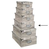 5Five Opbergdoos/box - Houtprint licht - L40 x B26.5 x H14 cm - Stevig karton - Treebox - Opbergbox
