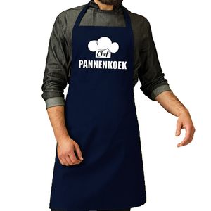 Schort chef pannenkoek navy voor heren - Feestschorten