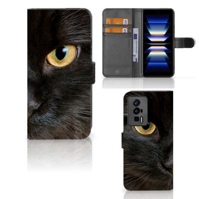 Xiaomi Poco F5 Pro | Telefoonhoesje | Met pasjeshouder | Zwarte Kat Xiaomi Poco F5 Pro | Telefoonhoesje | Met pasjeshouder | Zwarte Kat