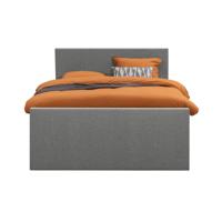 Leen Bakker - Boxspring Met Voetbord Liv Egaal - Licht - 140x200 Cm - Ronde Poot - Stof - Grijs