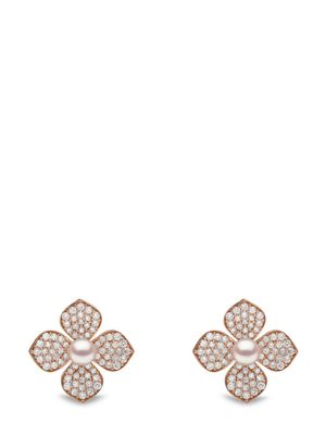Yoko London boucles d'oreilles en or rose 18ct pavées de diamants