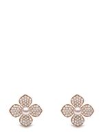 Yoko London boucles d'oreilles en or rose 18ct pavées de diamants