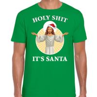 Holy shit its Santa fout Kerstshirt / outfit groen voor heren - thumbnail