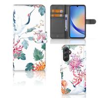Samsung Galaxy A24 4G | Telefoonhoesje | Met pasjeshouder | Bird Flowers