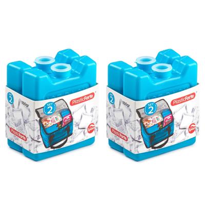 Plasticforte kleine koelelementen - 8x stuks - 100 grams - 7 x 8 cm - blauw - plastic
