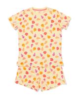 HEMA Kinder shortama print geel (geel)