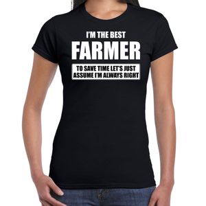 I'm the best farmer t-shirt zwart dames - De beste boerin cadeau 2XL  -