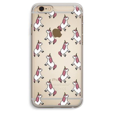 Eenhoorns overal: iPhone 6 Plus / 6S Plus Transparant Hoesje