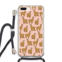 Alpacas: iPhone 8 Plus Transparant Hoesje met koord