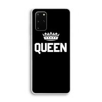 Queen zwart: Samsung Galaxy S20 Plus Transparant Hoesje