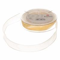 Rayher Hobby decoratie organza sierlint - 1x - creme wit - 1,5 cm/15 mm x 10 meter - Cadeaulint