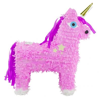 Verjaardag Pinata eenhoorn/unicorn - roze - 55 x 41 x 13 cm - Papier