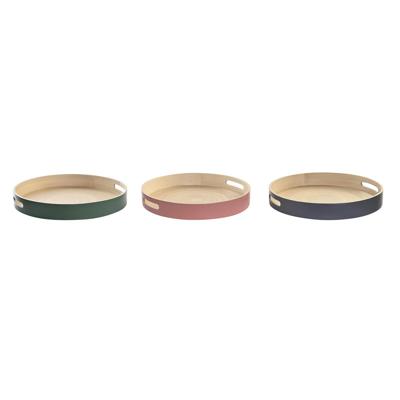 Dienblad DKD Home Decor 38 x 38 x 5,5 cm (3 Onderdelen)