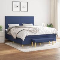 Boxspring met matras stof blauw 180x200 cm
