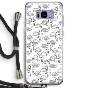 Zwanen: Samsung Galaxy S8 Plus Transparant Hoesje met koord