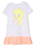 Billieblush robe imprimée Tweety à ourlet plissé - Blanc