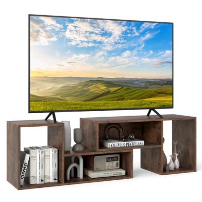 2-delige TV-kast Vrije Combinatie TV-tafel voor Televisies tot 60 inch TV-kast Koffie