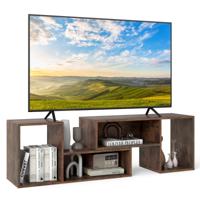 2-delige TV-kast Vrije Combinatie TV-tafel voor Televisies tot 60 inch TV-kast Koffie