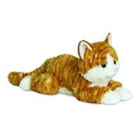 Aurora Pluche kat/poes - rood - 20 cm - Knuffeldieren katten - speelgoed