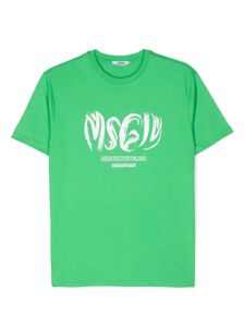 MSGM Kids t-shirt en coton à logo imprimé - Vert