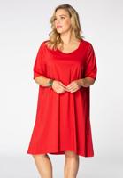 Yoek Jurk van stretch katoen | Rood | Maat 38/40