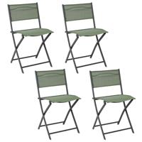 Home Deco Factory camping buiten klapstoel - 4x - aluminium - groen - L46 x B50 x H80 cm