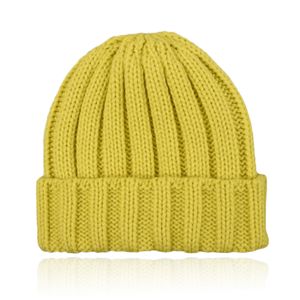 LGT JWLS Grofgebreide Dames Beanie met Omslagrand - Geel