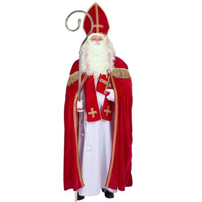 Sinterklaas verkleed kostuum - compleet met baard en snor - one size - volwassenen