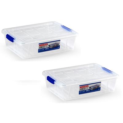 Plasticforte Opbergbox met deksel - 12x - 500ML - transparant - kunststof