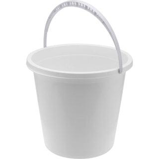 Emmer wit met plastic handvat grijs 10L